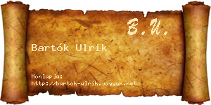 Bartók Ulrik névjegykártya